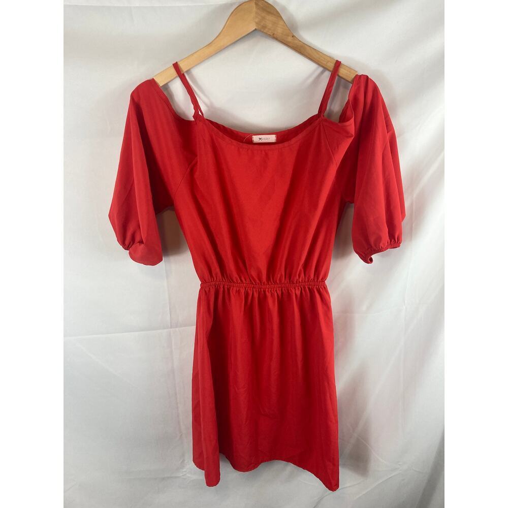 Everly Cold Shoulder cinch waist chiffon dress S
